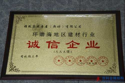 廊坊雅致：被授予環渤海五省市建材行業“誠信企業”、“知名品牌”榮譽稱號